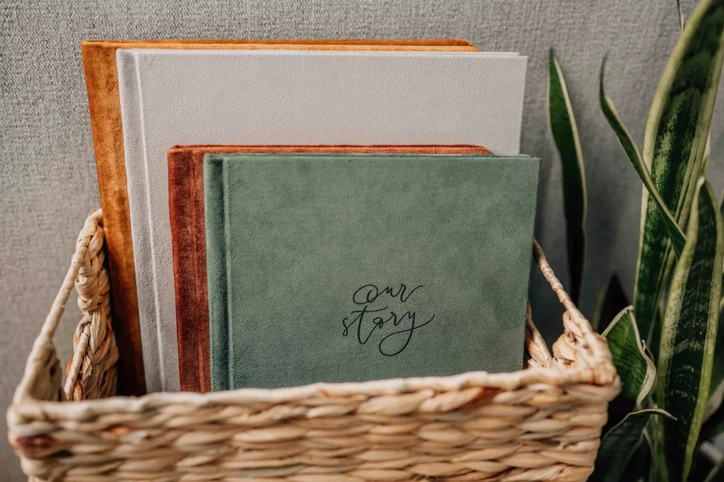 Family photos, beautifully preserved in an album and displayed on your shelf.