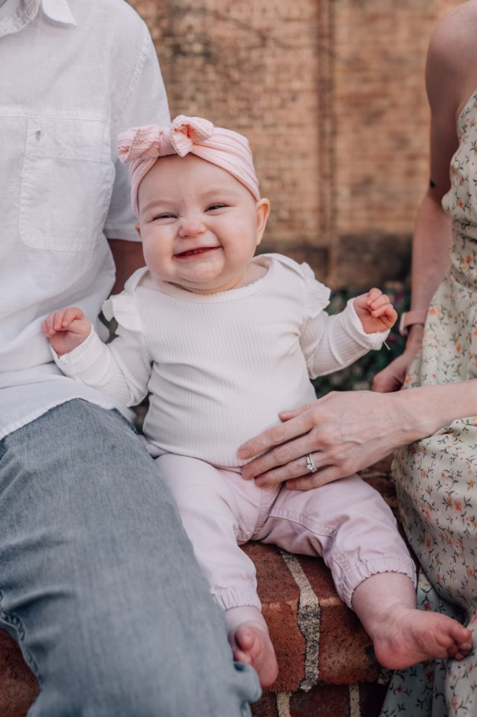 One year old girl and her parents looking for best playgrounds around Columbia SC
