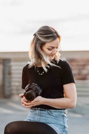 Portrait of a Lifestyle Newborn Photographer in Columbia SC - rooftop photoshoot